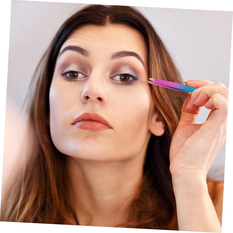 NOLITOY Eyebrow Tweezers Brush Clip Stainless Steel Beauty Accessory For Women - Image 4